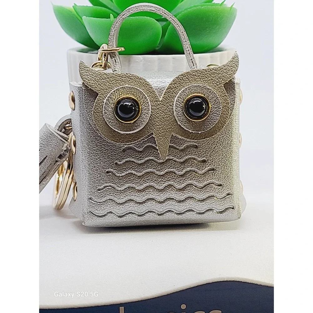Cute Owl Coin Purse Keychain Tassel Mini Bag Charm Silver NEW‎ Women's Home
